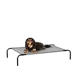 Amazon Basics – Erhöhtes Haustierbett mit kühlender Wirkung, Gr. S, 90 x 55 x 19 cm, Grau