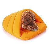 Sqddsg Hundebett,Hundematte,Hundebett Sofa Slipper Form Polar Fleece Warm verdicken Pet Hunde Katzen Haus Größe: L, 58 × 68 × 32cm (Farbe : Orange)