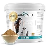 Ida Plus - Reines Bierhefe-Pulver - 3 kg - 100% Naturprodukt für Hunde, Katzen & Pferde - Futterergänzung für glänzendes Fell & kräftige Haut - reich an B-Vitaminen, Mineralien & Spurenelemente