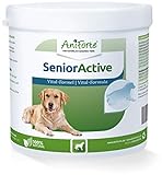 AniForte Senior Active Pulver 250 g für ältere Hunde - Mineralien, Aminosäuren & Vitamine für Hunde, unterstützt Gedächtnis- & Herzfunktion, Grünlippmuschel für Vitalität & Agilität, Senioren Futter
