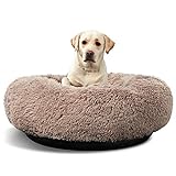 ANWA Waschbar Rundes Hundebett Groß, Donut Hundebett für Große Hunde, weiches Plüsch Hunde Haustierbett